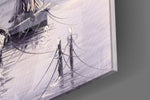 Moonlit Fleet panel catching window light to reveal its tactile wash