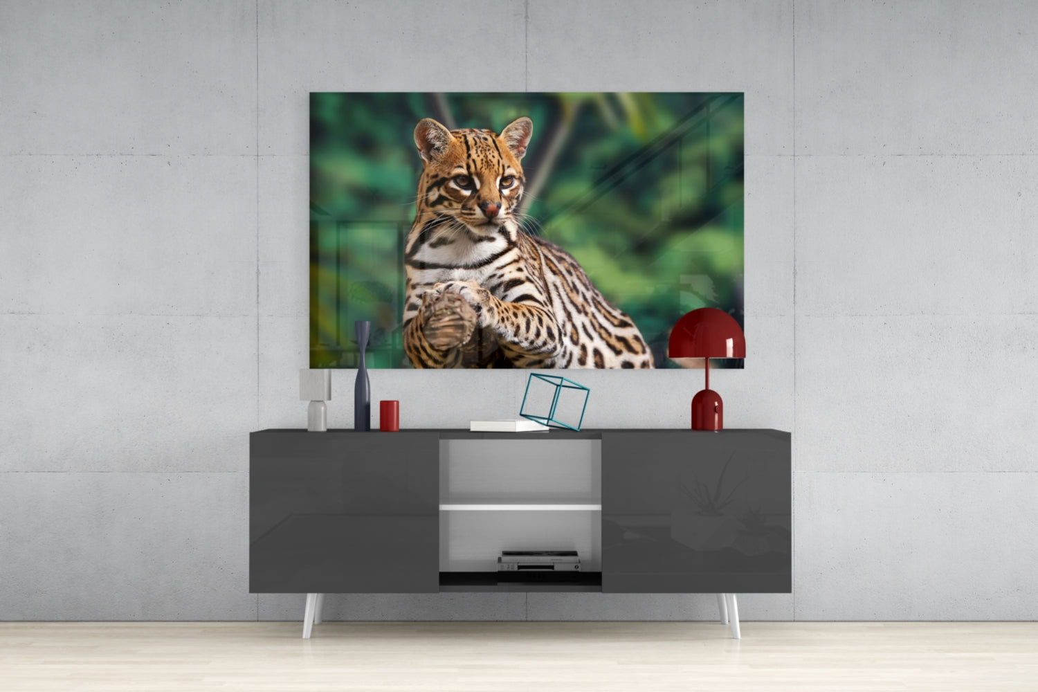 Cheetah Glass Wall Art.