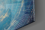 Mosaic Rings panel catching window light to reveal its tactile etch