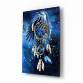 Mystical-tribal panel bringing whimsical drama to a contemporary lounge