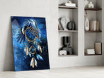 Spirit Catcher artwork anchoring a wall with mystical tribal palette