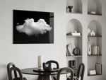 Solo Cloud glass print enhancing a study with editorial drama