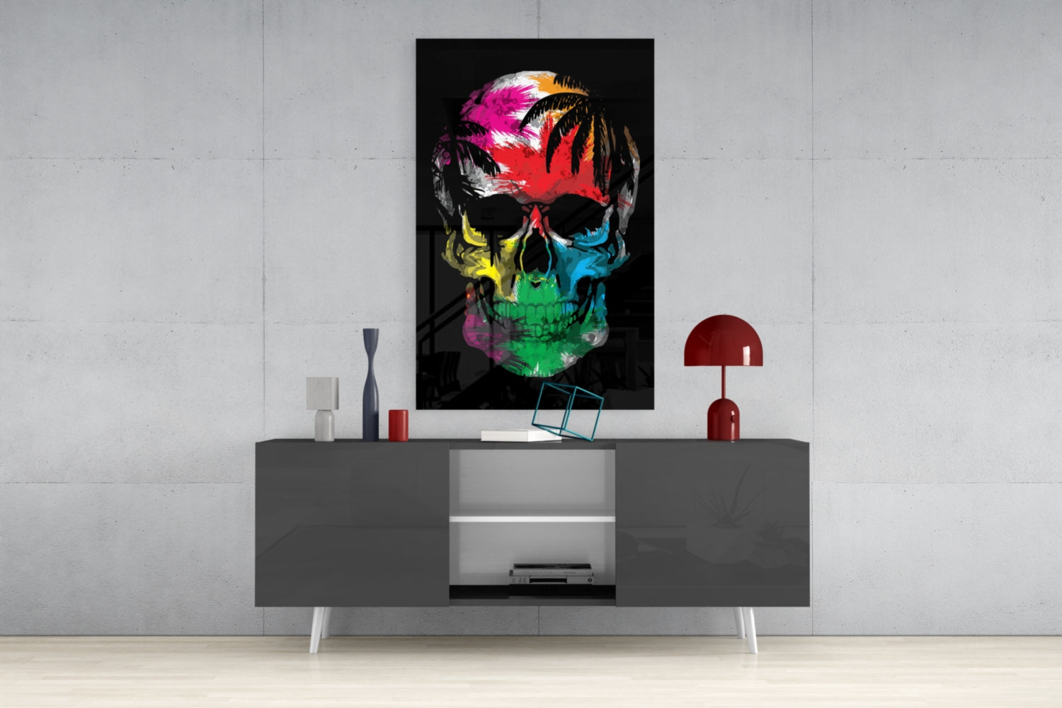 Skull Glass Wall Art.