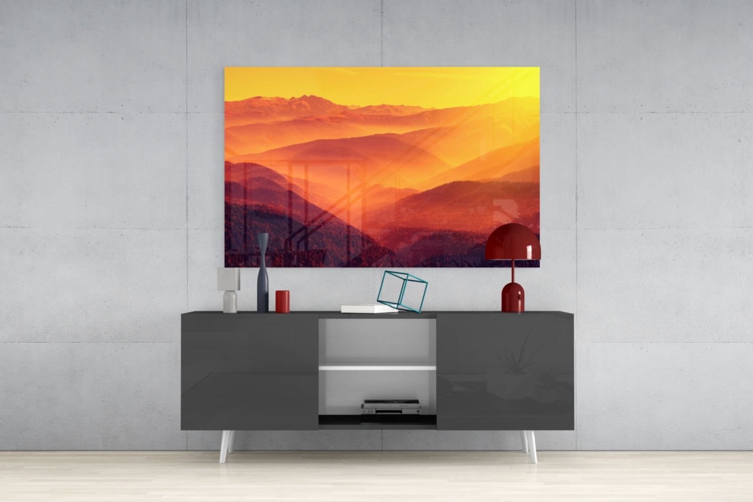 Warm Landscape Glass Wall Art.