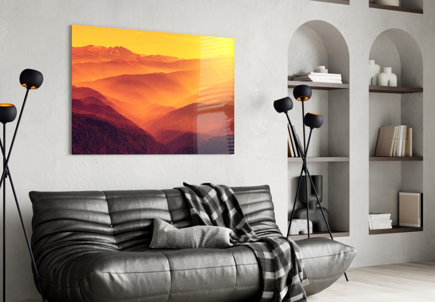 Warm Landscape Glass Wall Art.