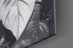 Monochrome Leaves panel catching window light to reveal its tactile vein