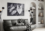 Monochrome Leaves panel adding calm mood to a hallway