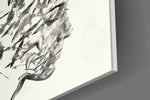 Bird Thoughts panel catching window light to reveal its tactile wash