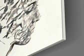 Bird Thoughts panel catching window light to reveal its tactile wash