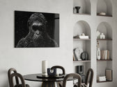 Snow Gorilla glass print enhancing a gaming room with cinematic drama