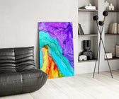 Rainbow Cascade glass print enhancing a creative office with editorial drama