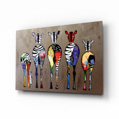 Colorful Zebras pop-art panel bringing vibrancy to a contemporary living space