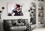 DJ Chimp panel adding editorial mood to a creative office