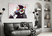 DJ Chimp panel adding editorial mood to a creative office