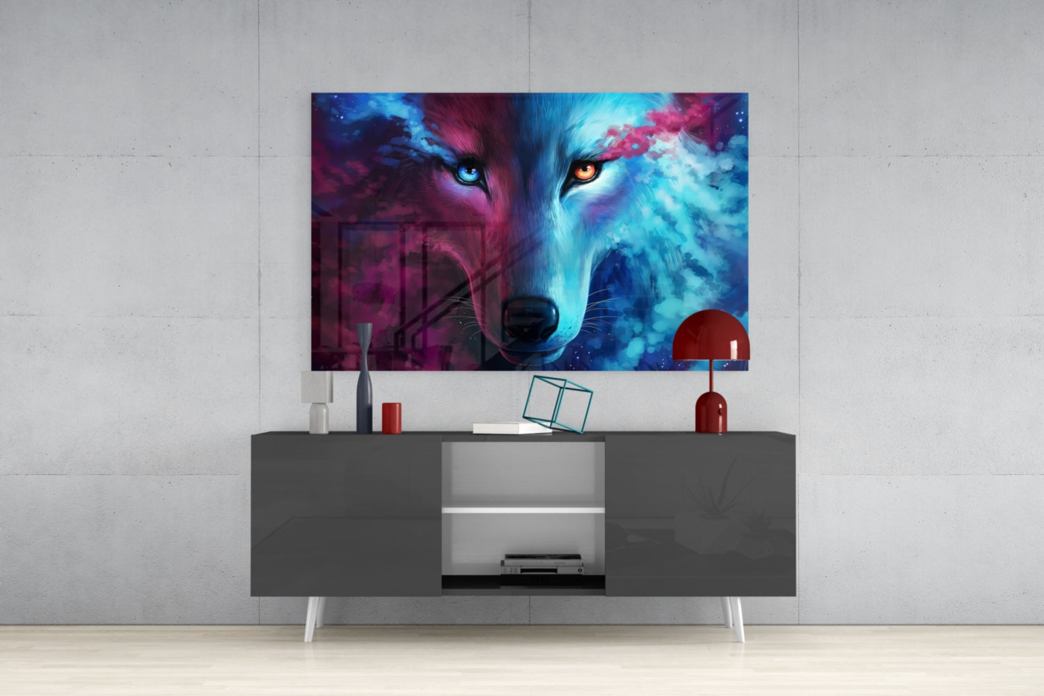 Wolf Glass Wall Art.