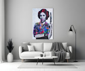 Leia Pop glass wall art styled above a sofa in a teen room