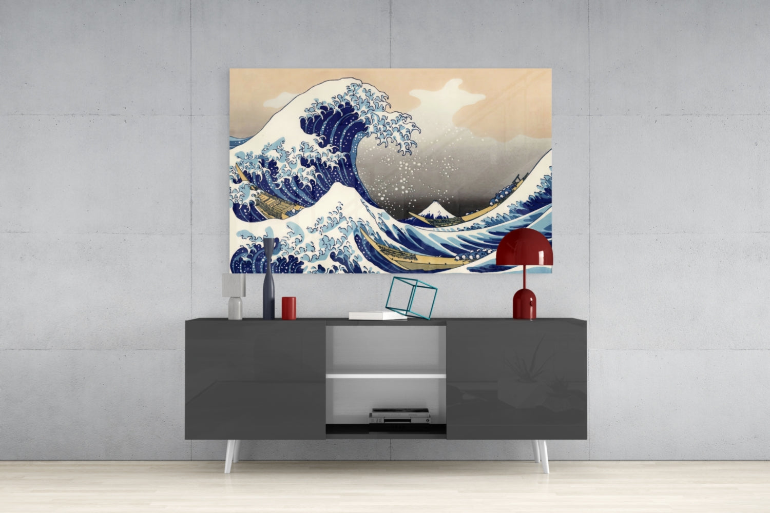 Kanagawa Oki Nami Ura Great Wave Glass Wall Art.