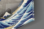 Great Wave panel catching window light to reveal its tactile crest