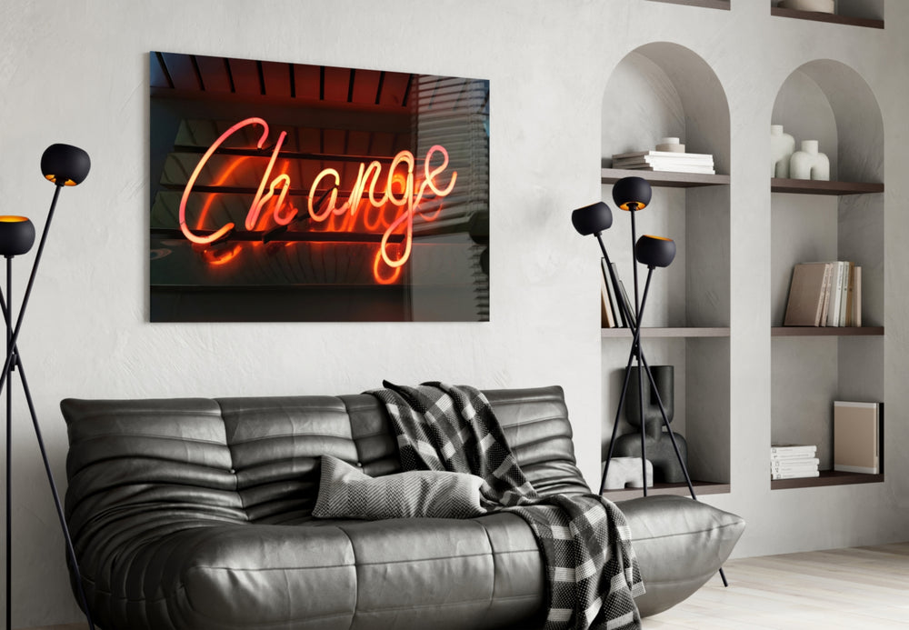 Change Neon panel adding editorial mood to a gym