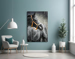 Black Stallion panel adding editorial mood to a living room