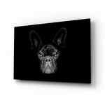 Monochrome-portrait panel bringing moody drama to a contemporary lounge