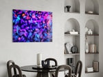 Neon Jellies glass print enhancing a teen room with cinematic drama