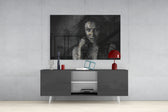 Tattooed Woman Glass Wall Art.