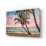 Dreamy-tropical panel bringing serene drama to a contemporary bedroom