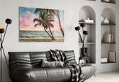 Pastel Palms panel adding serene mood to a bathroom