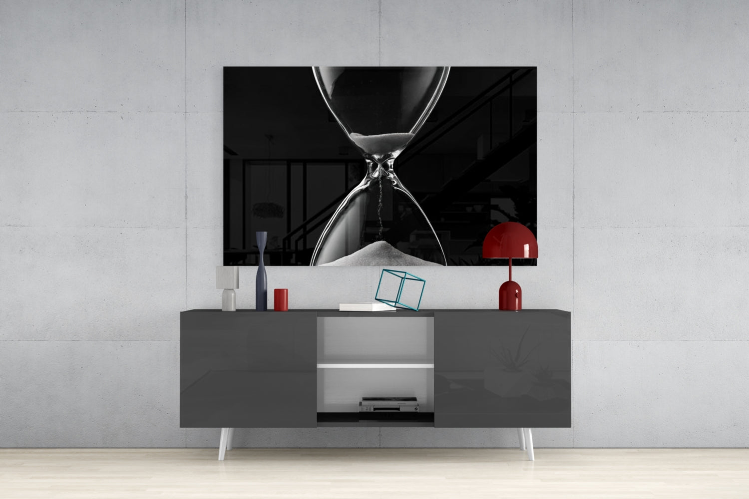 Hourglass Glass Wall Art.