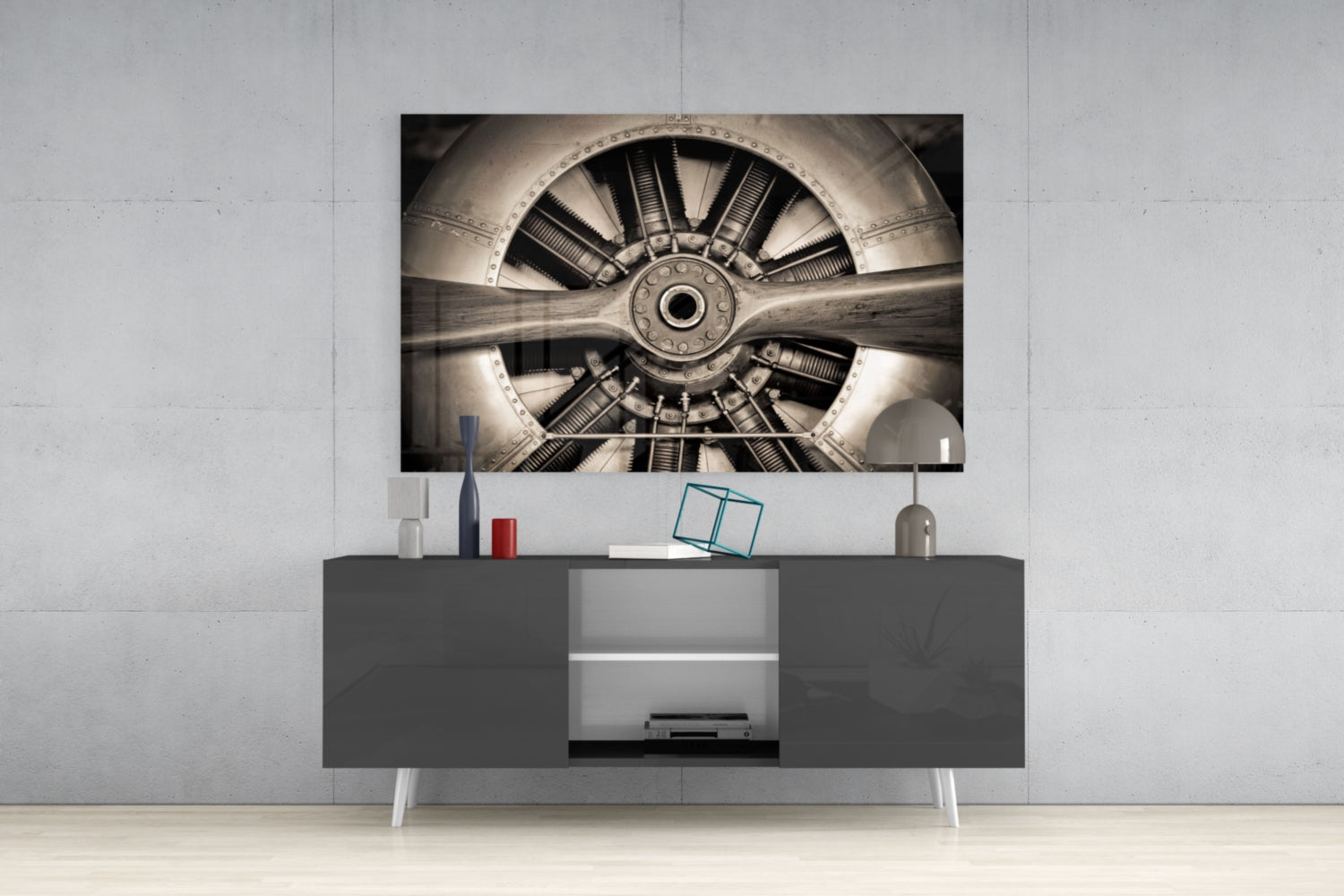 Propeller Glass Wall Art.