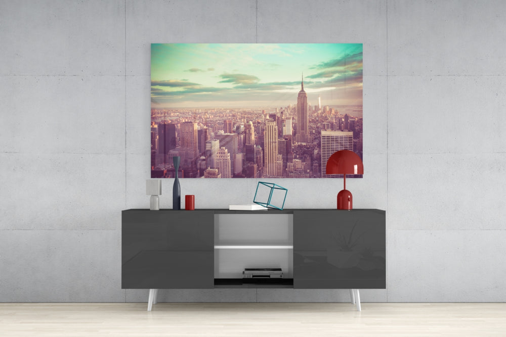 New York City Glass Wall Art.