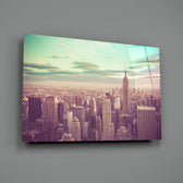 Manhattan Dawn close-up showing Empire State Building at pastel dawn