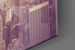 Manhattan Dawn panel catching morning light to reveal its tactile haze