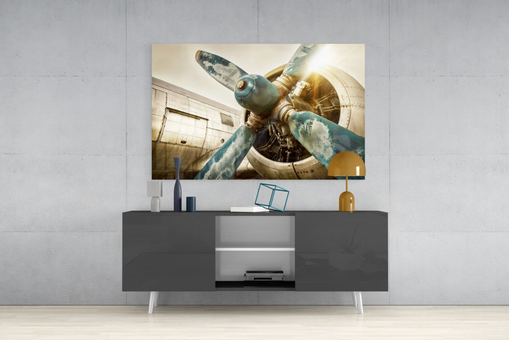 Airplane Glass Wall Art.