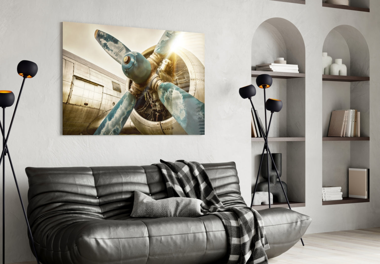 Airplane Glass Wall Art.