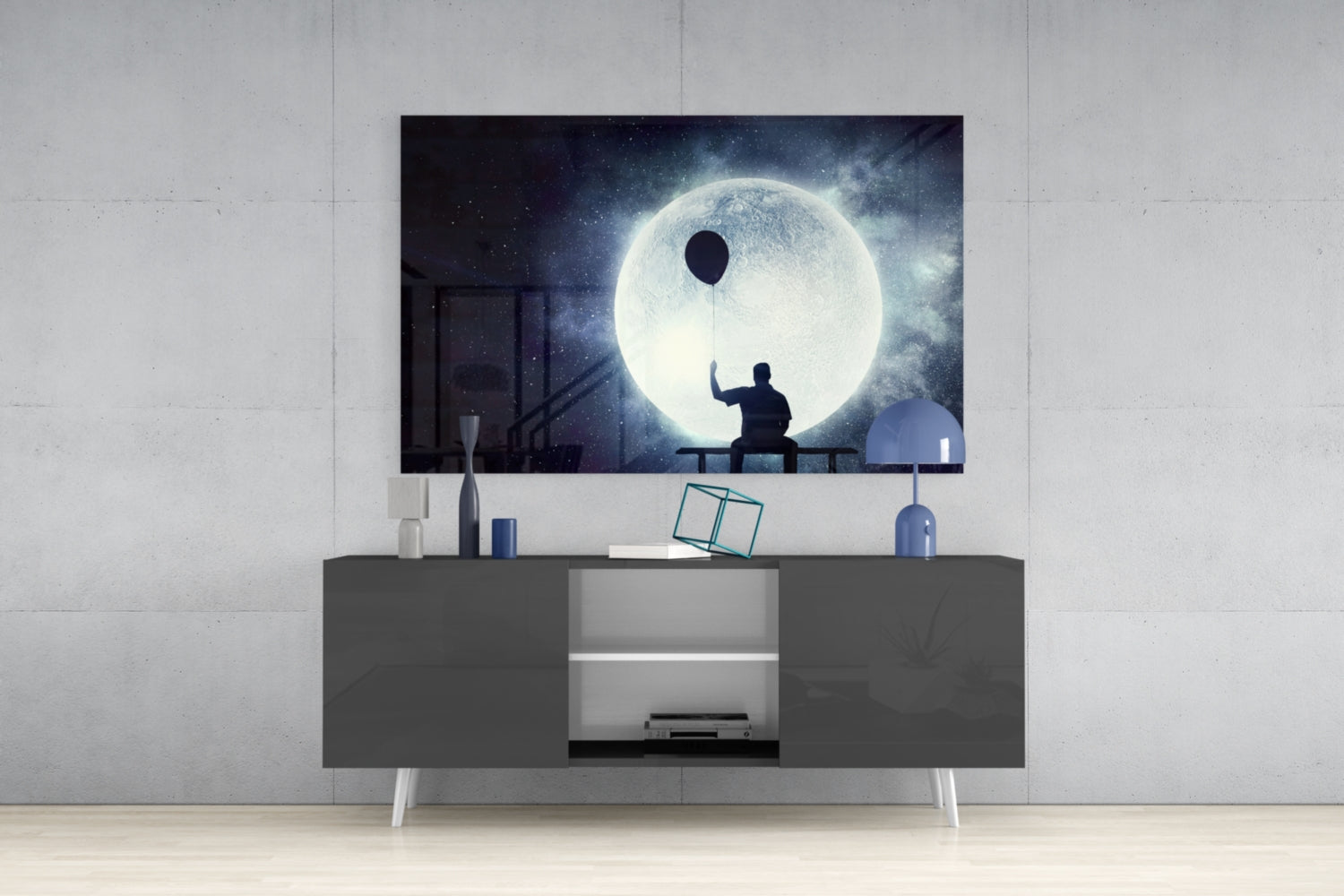 Balloon Thoughts Glass Wall Art.