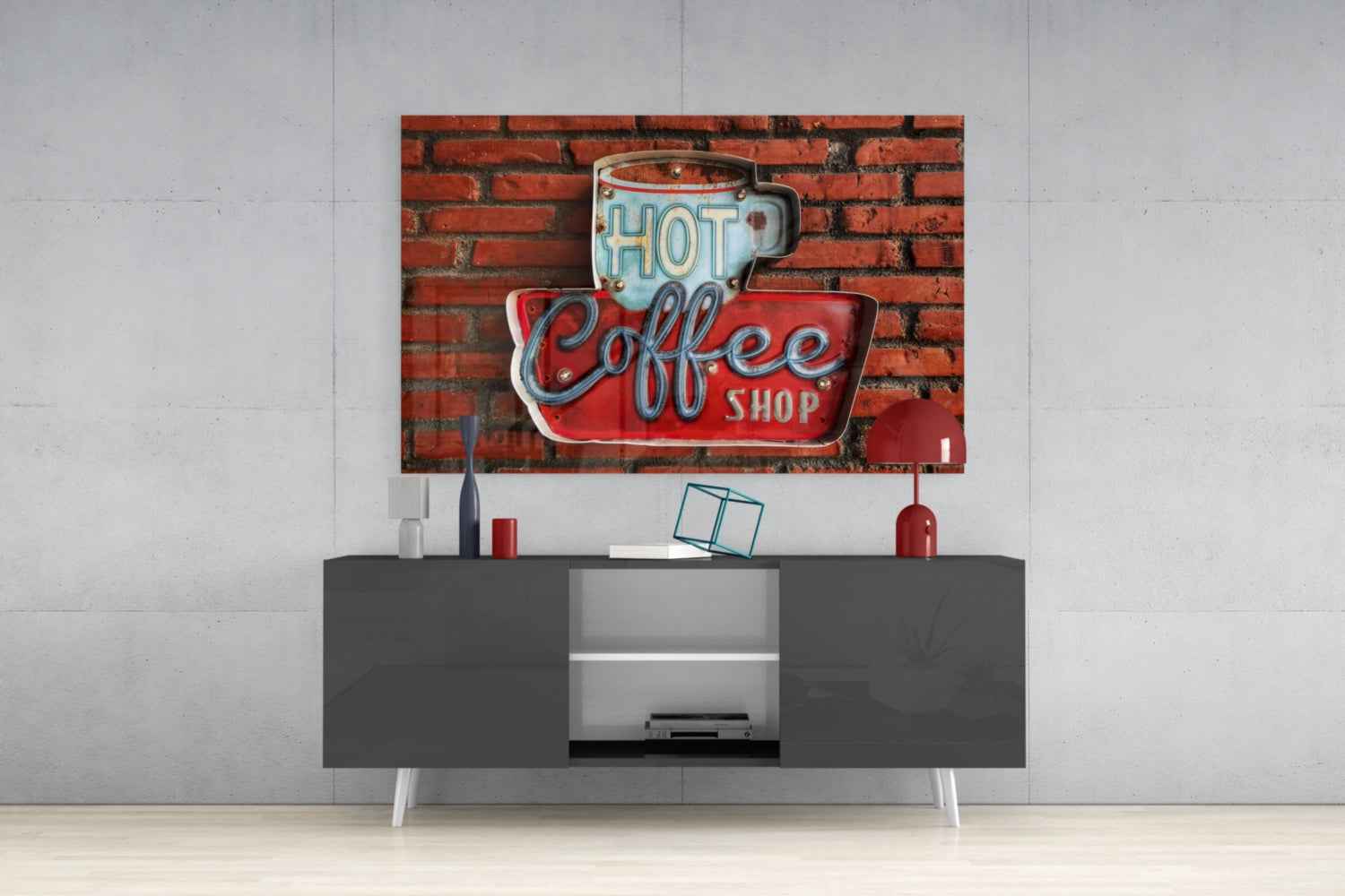 Hot Coffee Glass Wall Art.