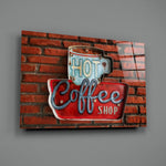 Diner Sign close-up showing weathered HOT COFFEE SHOP tin lettering