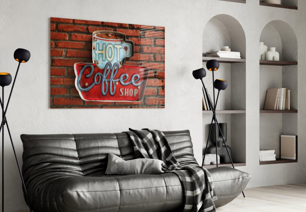 Diner Sign panel adding editorial mood to a cafe