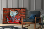 Diner Sign artwork anchoring a wall with nostalgic diner palette