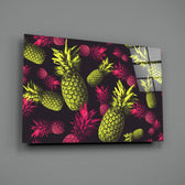 Neon Pineapples close-up showing neon green and magenta pineapple pattern