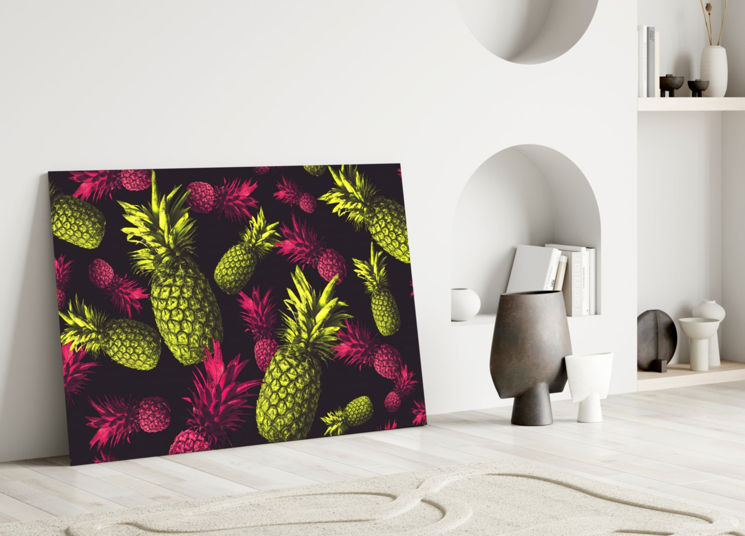 Pineapples Glass Wall Art.