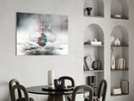 Glitch Pocket Watch glass print enhancing a creative office with cinematic drama