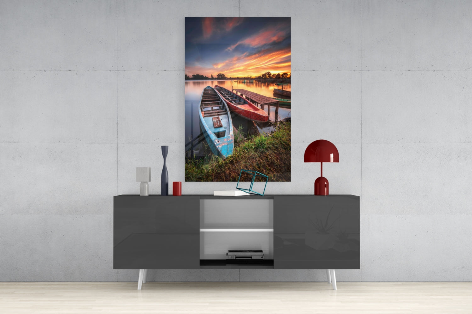 Boats Glass Wall Art.