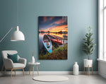 Lakeside Boats panel adding calm mood to a bedroom