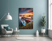 Lakeside Boats panel adding calm mood to a bedroom