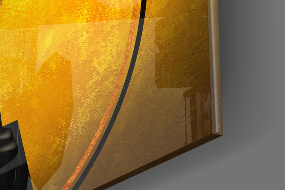 Bastet Statue panel catching brass-light to reveal its metallic shimmer