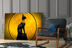 Bastet Statue artwork anchoring a wall with luxe classical palette