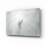 Surreal-monochrome panel bringing moody calm to a contemporary bathroom